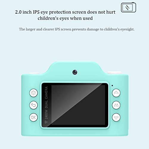 QSYY Children's Camera Toy 32 Million Pixels 1080P High-Definition Video Dual Lens, 2 Inch IPS Eye Protection Screen, 3-10 Year Old Girl Boy Digital Camera Gift, with 32GB SD Card,Pink