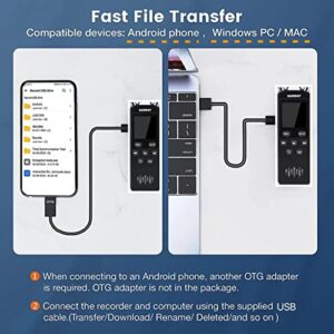 GARMAY Digital Voice Recorder Upgraded 48GB 1536KBPS 3343Hours Recording Capacity 32H Battery Time Voice Activated Recorder with Noise Reduction Audio Recorder with Playback for Meeting Lecture