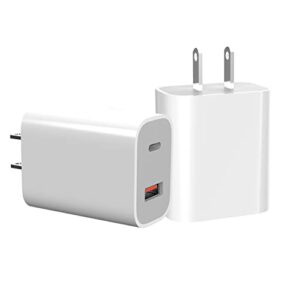 usb-c wall charger [2 pack],20w iphone fast charger block with pd 3.0 compact usb c charger power adapter compatible with iphone 14/14 pro/14 pro max/14 plus/13/12/11, xs/xr/x, watch series 8/7 cube