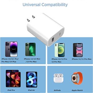 USB-C Wall Charger [2 Pack],20W iPhone Fast Charger Block with PD 3.0 Compact USB C Charger Power Adapter Compatible with iPhone 14/14 Pro/14 Pro Max/14 Plus/13/12/11, XS/XR/X, Watch Series 8/7 Cube