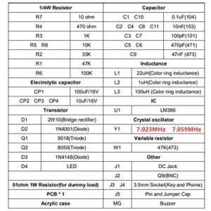 S-Pixie CW QRP Ham Amateur Shortwave Radio Transceiver 7.023 7.050 Mhz DIY Kits with Transparent Acrylic Shell