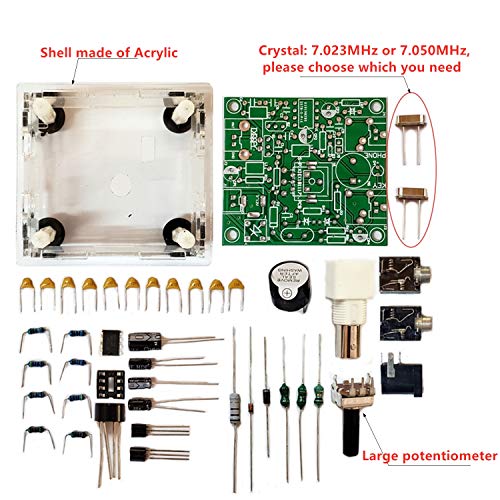 S-Pixie CW QRP Ham Amateur Shortwave Radio Transceiver 7.023 7.050 Mhz DIY Kits with Transparent Acrylic Shell