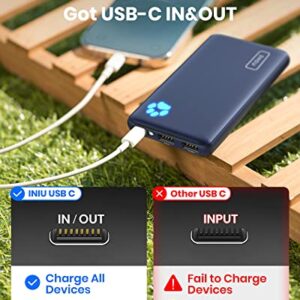 INIU Portable Charger, USB C Slimmest & Lightest Triple 3A High-Speed 10000mAh Power Bank, Flashlight Battery Pack Compatible with iPhone 14 13 12 X Plus Samsung S21 Google LG iPad, etc [2023 Version]