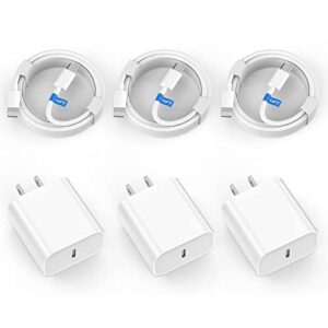 iphone 14 13 12 fast charger, 3 pack [apple mfi certified] pd 20w usb c wall charger fast charging block with 10ft long type c to lightning cable compatible for iphone 14 13 12 11 pro max xs xr x 8