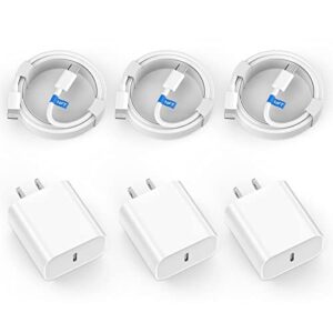 iPhone 14 13 12 Fast Charger, 3 Pack [Apple MFi Certified] PD 20W USB C Wall Charger Fast Charging Block with 10FT Long Type C to Lightning Cable Compatible for iPhone 14 13 12 11 Pro Max XS XR X 8