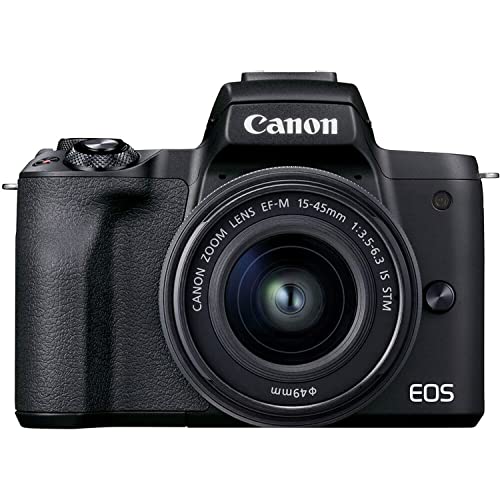 Camera Bundle for Canon EOS M50 Mark II Mirrorless Camera Black with EF-M 15-45mm F/3.5-6.3 is STM Lens + Accessories Pack (64GB, Gadget Case, Flash, and More)