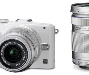 Olympus E-PL5 Interchangeable Lens Digital Camera Double Zoom Kit (White) E-PL5 DZKIT - International Version (No Warranty)