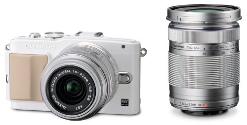 Olympus E-PL5 Interchangeable Lens Digital Camera Double Zoom Kit (White) E-PL5 DZKIT - International Version (No Warranty)