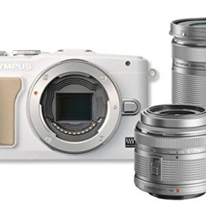 Olympus E-PL5 Interchangeable Lens Digital Camera Double Zoom Kit (White) E-PL5 DZKIT - International Version (No Warranty)