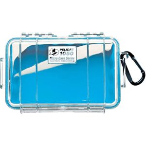 pelican 1050 micro case – for iphone, gopro, camera, and more (blue/clear)