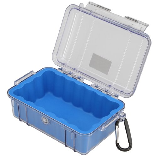 Pelican 1050 Micro Case - for iPhone, GoPro, Camera, and more (Blue/Clear)