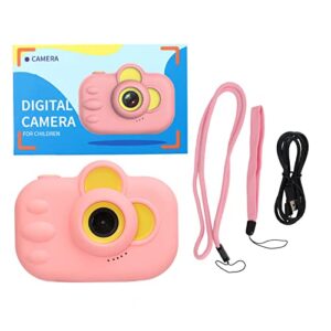 tytoge kids camera, 12mp dual front rear lens 1080p children digital video camera for girl boy(pink)