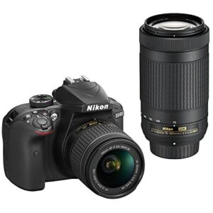 Nikon D3400 DSLR Camera with AF-P DX NIKKOR 18-55mm f/3.5-5.6G VR and AF-P DX NIKKOR 70-300mm f/4.5-6.3G ED (Renewed)