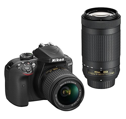 Nikon D3400 DSLR Camera with AF-P DX NIKKOR 18-55mm f/3.5-5.6G VR and AF-P DX NIKKOR 70-300mm f/4.5-6.3G ED (Renewed)