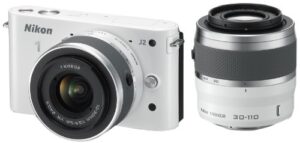 nikon j2 10.1 mp hd digital camera with 10-30mm and 30-110mm vr lenses (white)