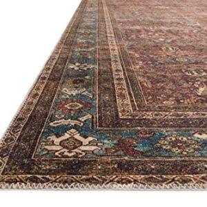 Loloi II Layla Collection LAY-01 Brick/Blue, Traditional 2'-3" x 3'-9" Accent Rug