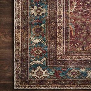 Loloi II Layla Collection LAY-01 Brick/Blue, Traditional 2'-3" x 3'-9" Accent Rug