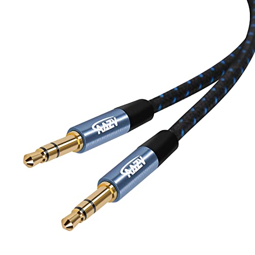 AAZV Aux Cable 3.5mm Stereo， Audio Cable Male to Male 4ft， Nylon Braided Auxiliary Cable， for Headphones, Phones, Speakers, Tablets, PCs, MP3 Players, and More