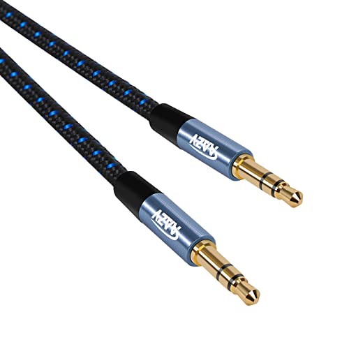AAZV Aux Cable 3.5mm Stereo， Audio Cable Male to Male 4ft， Nylon Braided Auxiliary Cable， for Headphones, Phones, Speakers, Tablets, PCs, MP3 Players, and More