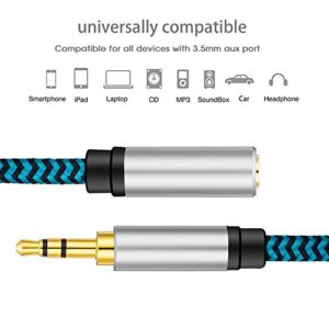 Hftywy AUX Extension Cable 20FT 3.5mm Male to Female Stereo Audio Extension Cable Headphone Extension Cable Compatible for iPhone, iPad, Smartphones, Tablets, Media Players