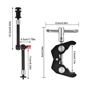 UTEBIT Magic Arm Camera Mount 11 inch Articulating Friction Arms with Super Crab Clamp for DSLR Camera Rig, Flash Light, LED Lights, LCD Monitor