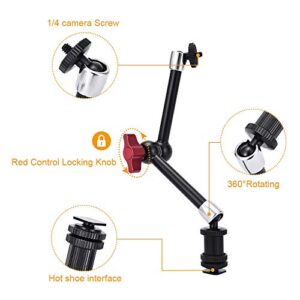 UTEBIT Magic Arm Camera Mount 11 inch Articulating Friction Arms with Super Crab Clamp for DSLR Camera Rig, Flash Light, LED Lights, LCD Monitor