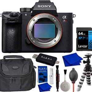 Sony Alpha 7R III A (ILCE-7RM3A) Mirrorless Full-Frame Camera Bundle with 64GB SD Card, Flexible Tripod, Camera Gadget Bag, Cleaning Kit + More | Sony a7R III A