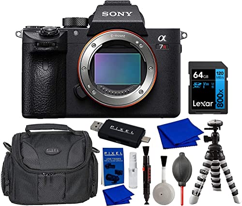 Sony Alpha 7R III A (ILCE-7RM3A) Mirrorless Full-Frame Camera Bundle with 64GB SD Card, Flexible Tripod, Camera Gadget Bag, Cleaning Kit + More | Sony a7R III A