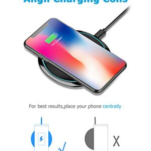 NANAMI Fast Wireless Charger, 7.5W Qi Certified Charging Pad with QC3.0 Adapter USB Charger for iPhone 14/13/13/12/11/XS Max/XR/X/8 Plus/Airpods 2,10W Compatible Samsung S23 S22 S21 S20 S10 S9/Note 20