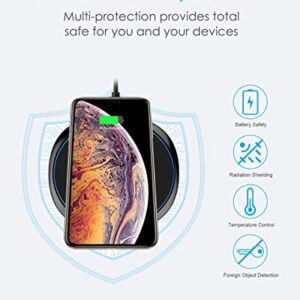 NANAMI Fast Wireless Charger, 7.5W Qi Certified Charging Pad with QC3.0 Adapter USB Charger for iPhone 14/13/13/12/11/XS Max/XR/X/8 Plus/Airpods 2,10W Compatible Samsung S23 S22 S21 S20 S10 S9/Note 20