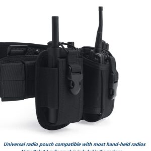 TACNEX Universal Radio Holster Tactical Radio Holder Elastic Walkie Talkies Pouch Two Ways Radio Nylon Case w/ MOLLE Strap Duty Belt Clip for Police Leo Security Firefighter Rescue EMS EMT Military