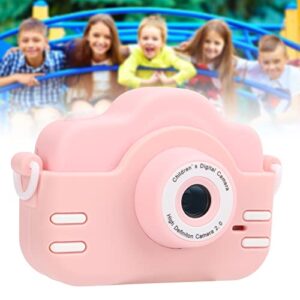 Kids Cartoon Camera Toy, Multifunctional 2 Inch Screen High Definition Rechargeable 2MP Cute Kids Photo Video Camera for Gifts(Single Shot Pink)