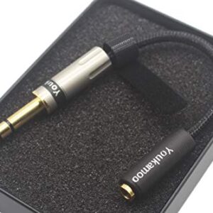 Youkamoo [ 1/4" TRS 6.35mm Male ] 6.35mm Male to 4.4mm Female 8 Core Silver Plated Headphone Earphone Audio Adapter Cable New in Box 6.35mm Stereo to 4.4mm Balanced [ 4.4mm Female ]