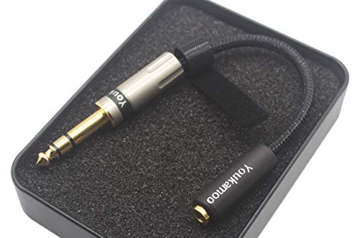 Youkamoo [ 1/4" TRS 6.35mm Male ] 6.35mm Male to 4.4mm Female 8 Core Silver Plated Headphone Earphone Audio Adapter Cable New in Box 6.35mm Stereo to 4.4mm Balanced [ 4.4mm Female ]