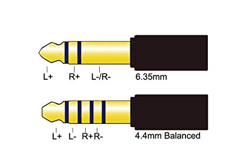 Youkamoo [ 1/4" TRS 6.35mm Male ] 6.35mm Male to 4.4mm Female 8 Core Silver Plated Headphone Earphone Audio Adapter Cable New in Box 6.35mm Stereo to 4.4mm Balanced [ 4.4mm Female ]