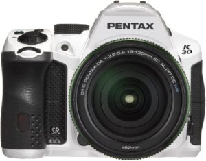 pentax k-30 16 mp cmos digital slr 18-135 wr lens kit crystal white