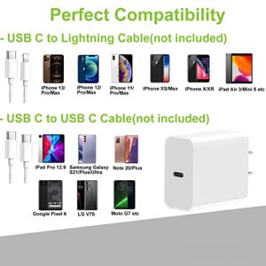 iPhone 14 Charger,USB C Charger,20W PD Fast Charger Adapter, Ultra-Compact USB C Wall Charger for iPhone 14/13/12/11/11 Pro/11 Pro Max/X/XS/XR/8/8 Plus, iPhone SE, iPad Pro and More