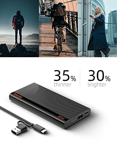 Slim Portable Charger 30W, imuto PPS Samsung Super Fast Charging 30W for Galaxy S22 S21 S20, Portable Charger Flip, Note 9 10 20, A23 53 5G, Portable Charger Pixel 6 7, 30W Power Bank for Samung Pixel