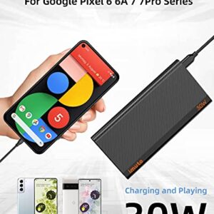 Slim Portable Charger 30W, imuto PPS Samsung Super Fast Charging 30W for Galaxy S22 S21 S20, Portable Charger Flip, Note 9 10 20, A23 53 5G, Portable Charger Pixel 6 7, 30W Power Bank for Samung Pixel