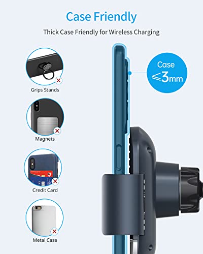 ANPULES Wireless Car Charger for Samsung Galaxy Z Fold 4/3/2, [Dual Coils] Fast Charging Phone Car Mount for Christmas, Auto-Clamping Air Vent Dashboard Car Phone Holder for Galaxy Z Fold/Note