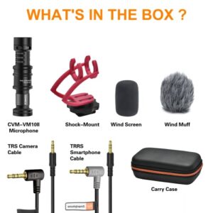 Camera Microphone,Comica CVM-VM10II Professional Video Microphone with Shock Mount, Deadcat,Compact Shotgun Mic Compatible with iPhone,DSLR Camera,Android Smartphones- Perfect for TikTok YouTube Vlog