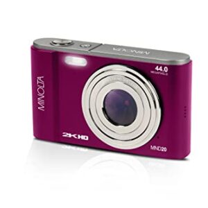 Minolta MND20 44 MP / 2.7K Ultra HD Digital Camera (Magenta)