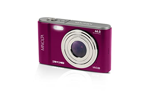 Minolta MND20 44 MP / 2.7K Ultra HD Digital Camera (Magenta)