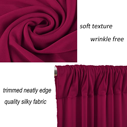 10x10 Burgundy Backdrop Curtain for Parties Wedding Wrinkle Free Maroon Photo Curtains Backdrop Drapes Fabric Decoration for Birthday Engagement Ceremony 5ft x 10ft,2 Panels