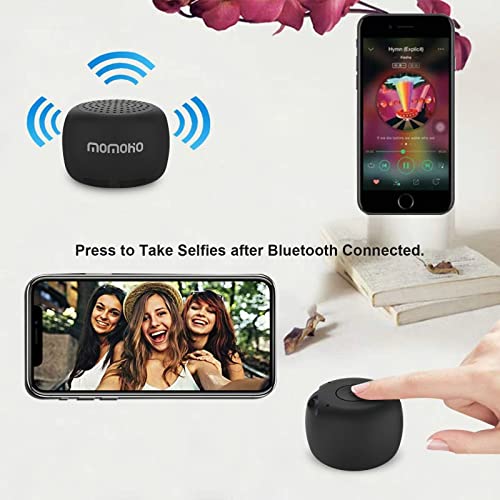 MOMOHO The Smallest Mini Bluetooth Speaker BTS0011 Wireless Small Bluetooth Speaker,Portable Speakers for Home/Outdoor/Travel,Rechargeable,Compatible with iPhone Samsung (Black)