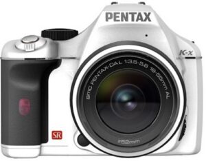 pentax digital slr camera k-x lens kit white