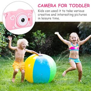 Milisten Children Pink Cute Cartoon Digital Camera Toy High Definition Camera Kids Gift