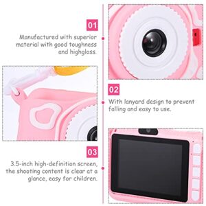 Milisten Children Pink Cute Cartoon Digital Camera Toy High Definition Camera Kids Gift