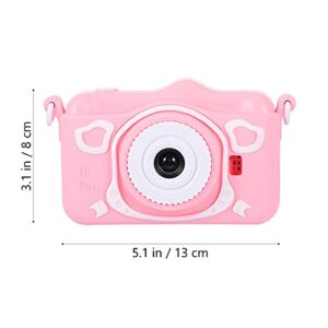 Milisten Children Pink Cute Cartoon Digital Camera Toy High Definition Camera Kids Gift