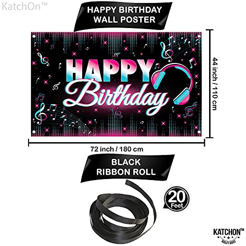 KatchOn, TIK Tok Backdrop Banner - Big, 72x44 Inch TIK Tok Party Decorations | TIK Tok Birthday Banner for TIK Tok Birthday Party Decorations | Teen Social Media TIK Tok Backdrop for Girls Birthday